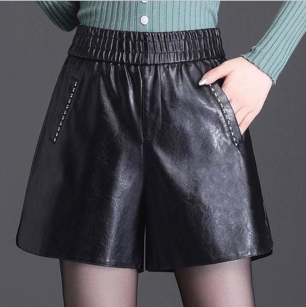women's shorts women black high waisted winter autumn wide leg pu leather short elastic wiast female fashion ropa de mujer j3584, White;black
women's shorts women black high waisted winter autumn wide leg pu leather short elastic wiast female fashion ropa de mujer j3584, White;black