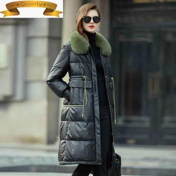 women's leather & faux real jacket genuine fur collar autumn winter coat women clothes 2021 korean sheepskin down plus size vhd3921, Black
women's leather & faux real jacket genuine fur collar autumn winter coat women clothes 2021 korean sheepskin down plus size vhd3921, Black
