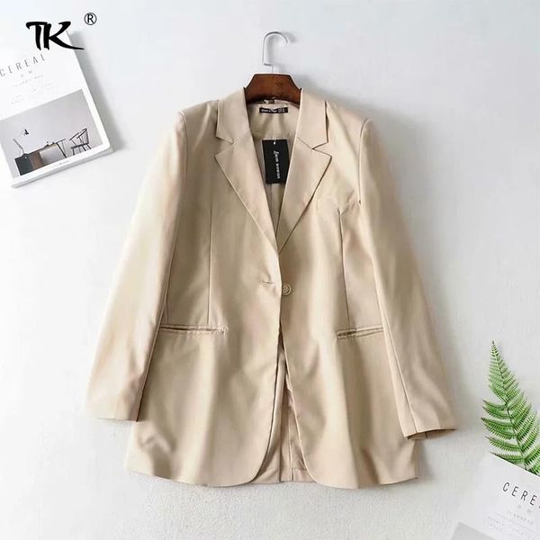 women's suits & blazers solid single button notched blazer loose long sleeve women elegant office lady's fashion autumn 2021, White;black
women's suits & blazers solid single button notched blazer loose long sleeve women elegant office lady's fashion autumn 2021, White;black