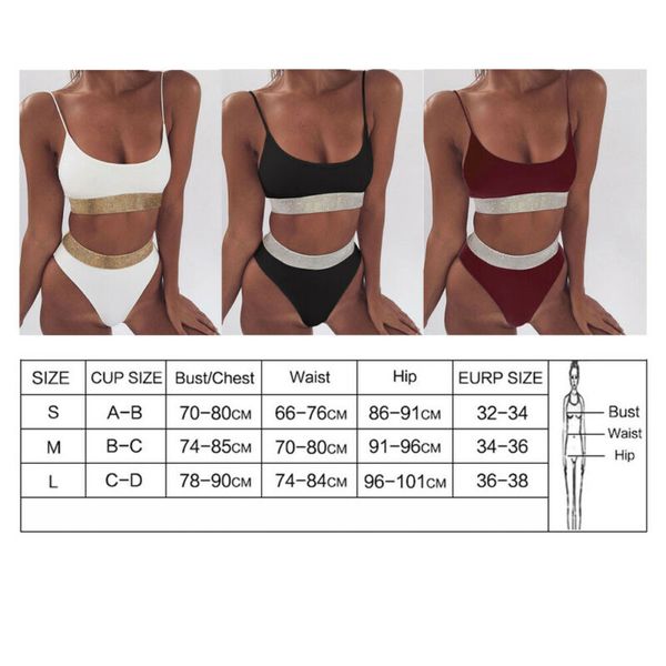 2020 new women casual sequins patchwork glitter slim push up padded bikini sets beach bathing two piece suits swimsuits, Black
2020 new women casual sequins patchwork glitter slim push up padded bikini sets beach bathing two piece suits swimsuits, Black