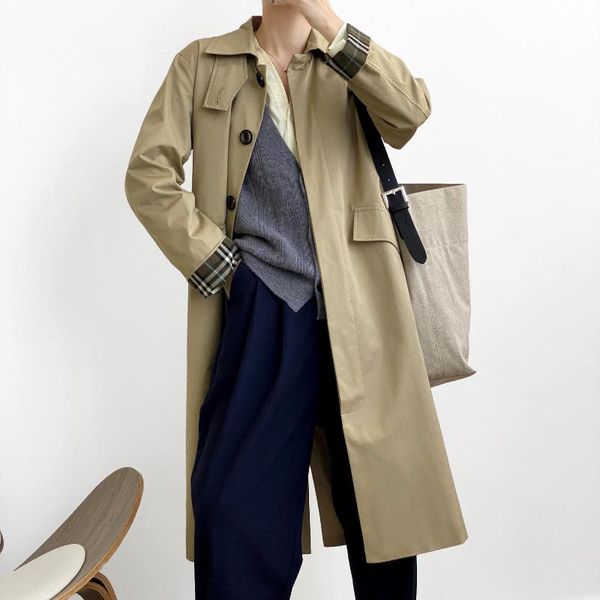 women's trench coats 2021 autumn women long windbreaker chic solid color single breasted cotton outwear overcoat casual sleeve coat, Tan;black
women's trench coats 2021 autumn women long windbreaker chic solid color single breasted cotton outwear overcoat casual sleeve coat, Tan;black