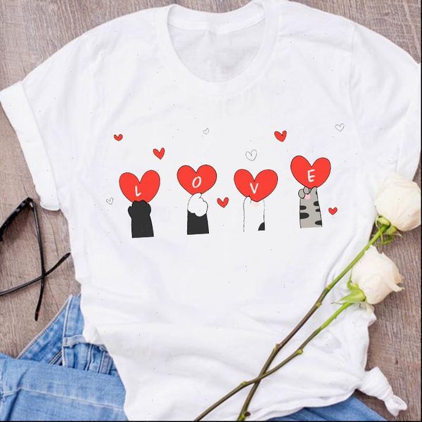 women graphic cat love valentine cartoon printing short sleeve clothing 90s clothes lady tees female t shirt womens t shirt, White
women graphic cat love valentine cartoon printing short sleeve clothing 90s clothes lady tees female t shirt womens t shirt, White