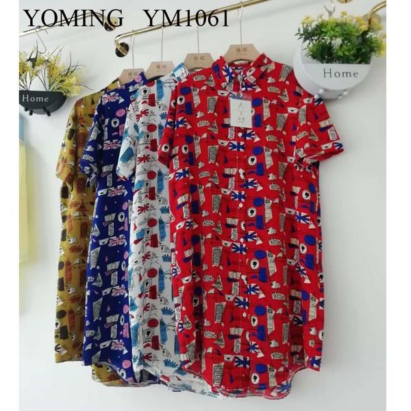 yoming ym1061 fashion plus size print long blouses turn-down collar short sleeve buttons style shirts streetwear, White
yoming ym1061 fashion plus size print long blouses turn-down collar short sleeve buttons style shirts streetwear, White
