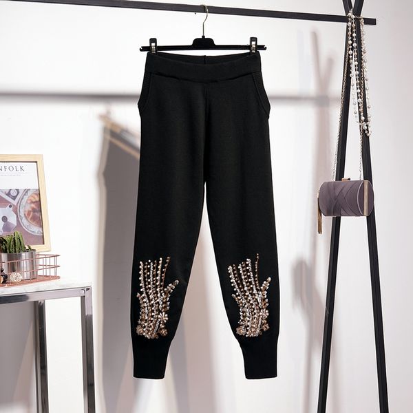 knit outfits women handwork beading sequins pullover sweater pencil pants two piece set female loose casual black knitted suit 6u13, Blue
knit outfits women handwork beading sequins pullover sweater pencil pants two piece set female loose casual black knitted suit 6u13, Blue