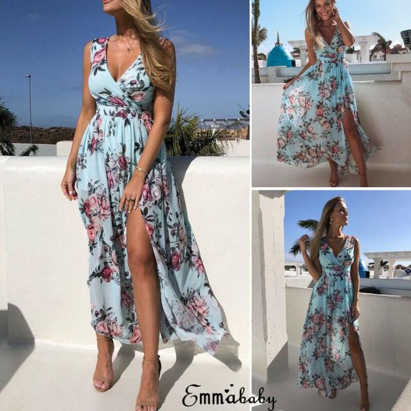 casual dresses women's maxi boho floral dress summer holiday beach sundress ladies printed bodycon sleeveless v-neck split long, Black;gray
casual dresses women's maxi boho floral dress summer holiday beach sundress ladies printed bodycon sleeveless v-neck split long, Black;gray