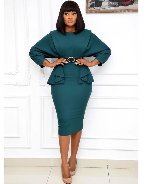 women office ladies dress slim elegant work wear ruffles v neck classy modest elastic female african spring fahion new 2021 wear, Black;gray
women office ladies dress slim elegant work wear ruffles v neck classy modest elastic female african spring fahion new 2021 wear, Black;gray