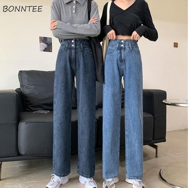 women's jeans women high waist two buttons hipster loose washed design daily street teen college all-match korean style trousers casual, Blue
women's jeans women high waist two buttons hipster loose washed design daily street teen college all-match korean style trousers casual, Blue