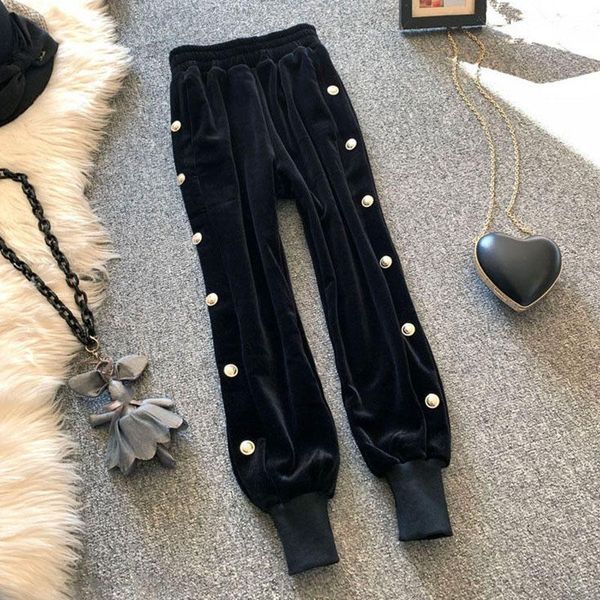 women's pants & capris lucyever 2021 autumn winter gold velvet harem women elastic high waist loose casual black thick warm plush trous, Black;white
women's pants & capris lucyever 2021 autumn winter gold velvet harem women elastic high waist loose casual black thick warm plush trous, Black;white