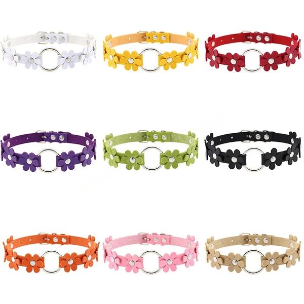 flower shape pu leather choker multicolor necklace bracelet 16colors gothic choker punk womens girls harajuku handmade jewelry, Golden;silver
flower shape pu leather choker multicolor necklace bracelet 16colors gothic choker punk womens girls harajuku handmade jewelry, Golden;silver