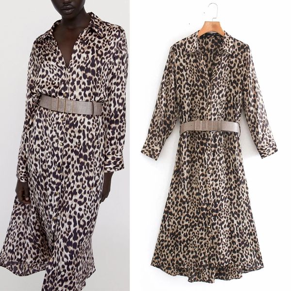 New Fashion 2021 Contrast Belt Leopard Satin Women Vintage Animal Print Long Sleeve Midi Dress Woman Button Elegant Dresses Mazx E2JW, Black;gray
New Fashion 2021 Contrast Belt Leopard Satin Women Vintage Animal Print Long Sleeve Midi Dress Woman Button Elegant Dresses Mazx E2JW, Black;gray