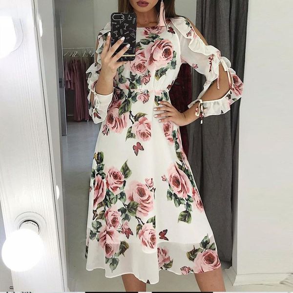 casual dresses women hollow out chic all over print floral lace up ruffle hem sleeve midi, Black;gray
casual dresses women hollow out chic all over print floral lace up ruffle hem sleeve midi, Black;gray