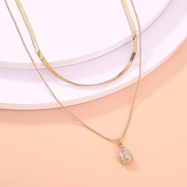 chains stainless steel fashion high-end jewelry double-layer water drop zircon pendant women's thick chain necklace and, Silver
chains stainless steel fashion high-end jewelry double-layer water drop zircon pendant women's thick chain necklace and, Silver