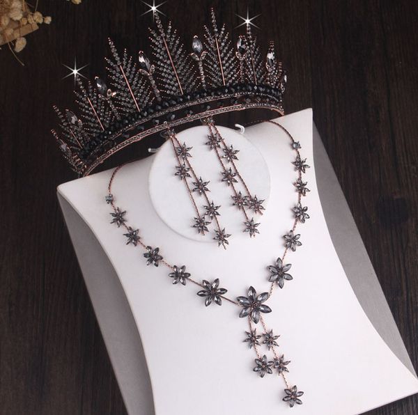 jewelry sets baroque black crystal snow flowers bridal rhinestone crown tiaras choker necklace earring african beads set
jewelry sets baroque black crystal snow flowers bridal rhinestone crown tiaras choker necklace earring african beads set