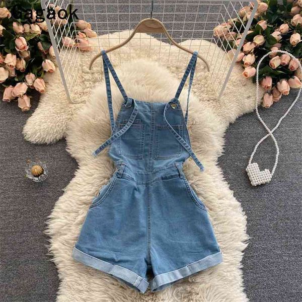 playsuit women clothing summer casual solid pockets high waist denim jumpsuit fashion korean chic wild jumpsuits 210531, Black;white
playsuit women clothing summer casual solid pockets high waist denim jumpsuit fashion korean chic wild jumpsuits 210531, Black;white