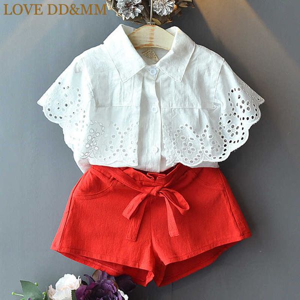 love dd&mm girls sets summer children's wear girls fashion openwork lace side doll shirt + shorts foreign gas suit 210715, White
love dd&mm girls sets summer children's wear girls fashion openwork lace side doll shirt + shorts foreign gas suit 210715, White
