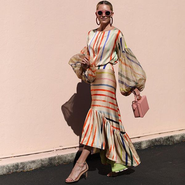 two piece dress autumn fashion office ladies sets fall hollow strip patchwork blouse skirts suits color block floor-length, White
two piece dress autumn fashion office ladies sets fall hollow strip patchwork blouse skirts suits color block floor-length, White