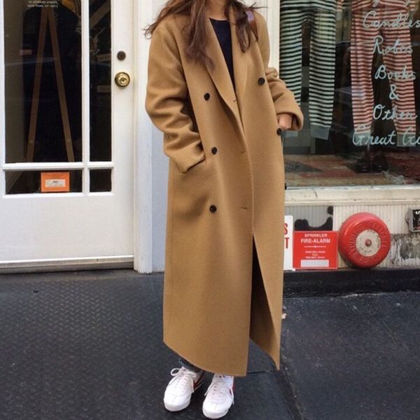 2021 new women vintage wool coat autumn winter fashion turn down collar long woolen coats ladies eleagnt double-breasted blends outwear 6obn, Black
2021 new women vintage wool coat autumn winter fashion turn down collar long woolen coats ladies eleagnt double-breasted blends outwear 6obn, Black