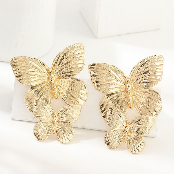 ez2422 jewelry personality creative metal double layer femininity super fairy butterfly earrings, Silver
ez2422 jewelry personality creative metal double layer femininity super fairy butterfly earrings, Silver