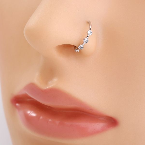 2021 new fashion c-shaped micro inlaid with human puncture zircon false nose ring, Silver
2021 new fashion c-shaped micro inlaid with human puncture zircon false nose ring, Silver