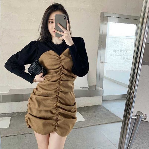 casual dresses french dress autumn and winter design sense stitching folds slim slimming retro long-sleeved, Black;gray
casual dresses french dress autumn and winter design sense stitching folds slim slimming retro long-sleeved, Black;gray