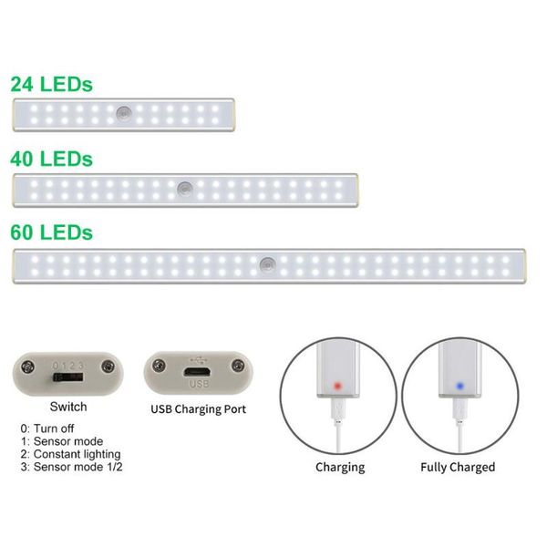 cabinet light 24 40 60 led closet usb rechargeable under lightening stick-on motion sensor wardrobe with magnetic strip
cabinet light 24 40 60 led closet usb rechargeable under lightening stick-on motion sensor wardrobe with magnetic strip