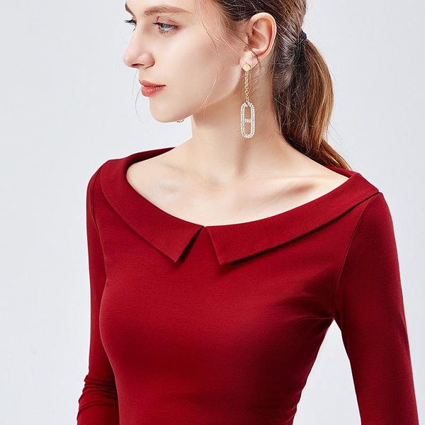 women's t-shirt 2021 black women shirts females cotton shirt fashion solid colors long sleeve slim round neck, White
women's t-shirt 2021 black women shirts females cotton shirt fashion solid colors long sleeve slim round neck, White