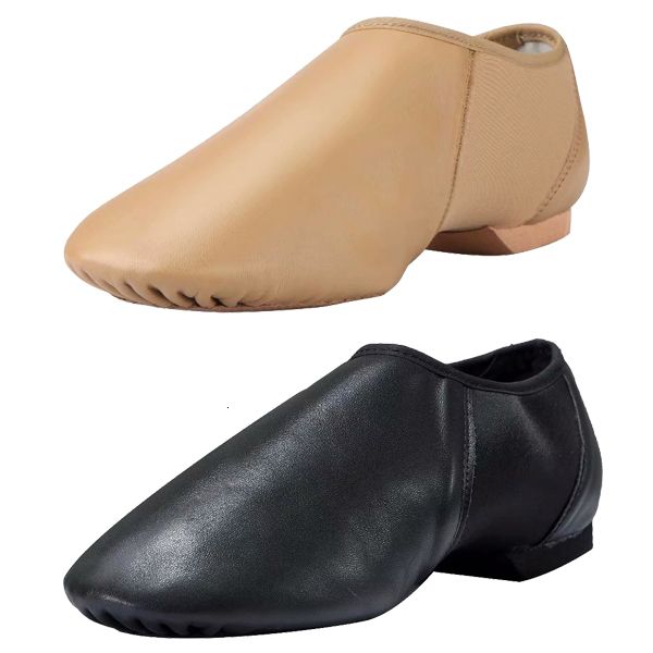 arcliber leather jazz shoe women/men slip-on back and brown profsional dance sho in sale
