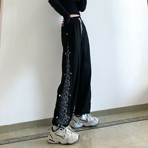 button open leopard print casual sweatpants women cotton high waist joggers ladies black harajuku punk pants capris, Black;white
button open leopard print casual sweatpants women cotton high waist joggers ladies black harajuku punk pants capris, Black;white