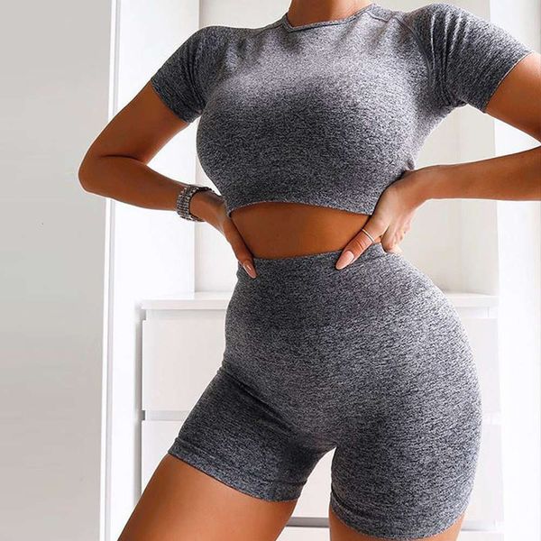 20212021 summer short sleeve shorts sportswear fitness high waist stretch tights yoga suit, Gray
20212021 summer short sleeve shorts sportswear fitness high waist stretch tights yoga suit, Gray