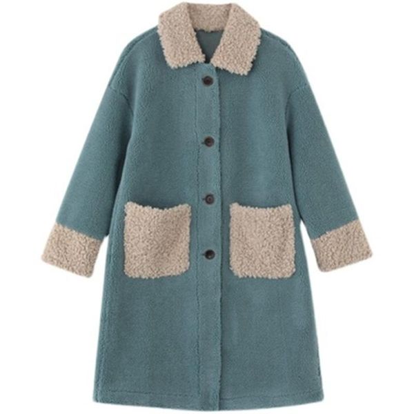 women's wool & blends women long jackets winter patchwork lambswool coats loose plus size female overcoats ol elegant lady clothes, Black
women's wool & blends women long jackets winter patchwork lambswool coats loose plus size female overcoats ol elegant lady clothes, Black