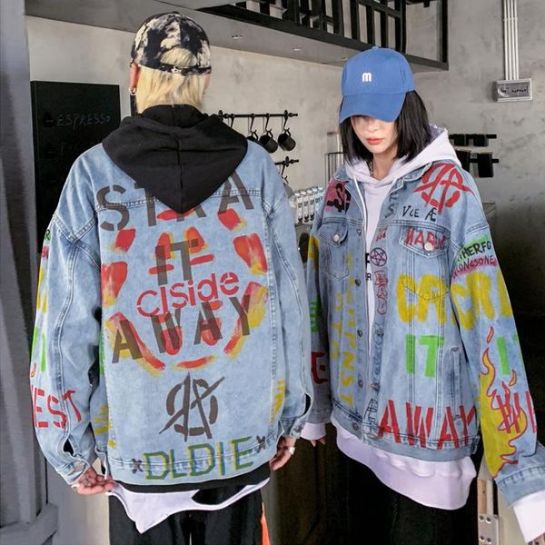 men's jackets mens denim jeans jacket graffiti printed mixed colors blazers outwear korean style punk slim fit 2021, Black;brown
men's jackets mens denim jeans jacket graffiti printed mixed colors blazers outwear korean style punk slim fit 2021, Black;brown