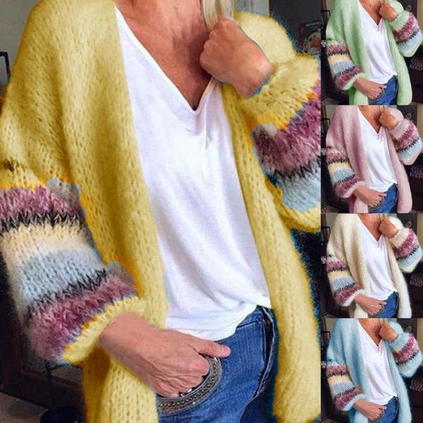 women's knits & tees splicing knitwear stripe loose cardigan for dating, White
women's knits & tees splicing knitwear stripe loose cardigan for dating, White