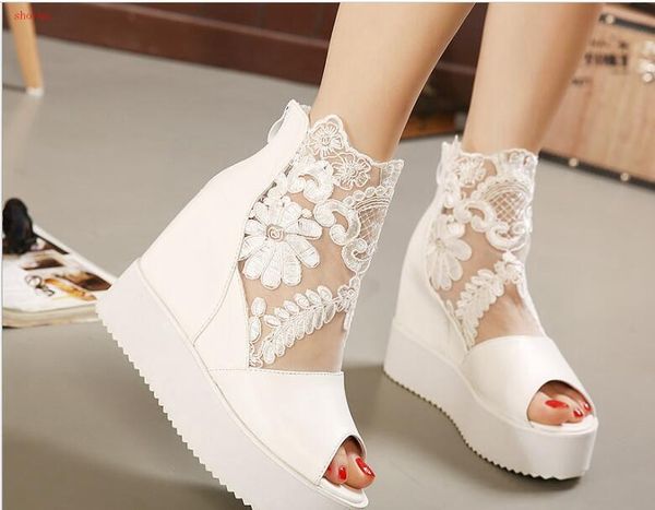 sandals fashion wedge women casual buckle high heel shoes fish mouth lace hollow, Black
sandals fashion wedge women casual buckle high heel shoes fish mouth lace hollow, Black