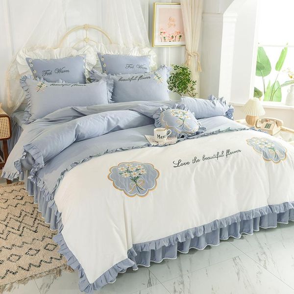 bedding sets flower comforter cover set soft embroidery princess korean printed funda cama household products di50ct
bedding sets flower comforter cover set soft embroidery princess korean printed funda cama household products di50ct