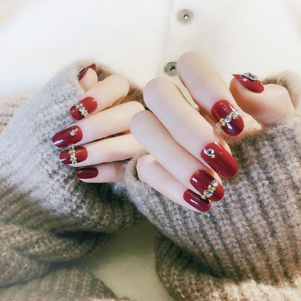 false nails bride shining rhinestone fake nail tips red color 3d glitter wedding party fashion decoration with glue j9, Red;gold
false nails bride shining rhinestone fake nail tips red color 3d glitter wedding party fashion decoration with glue j9, Red;gold