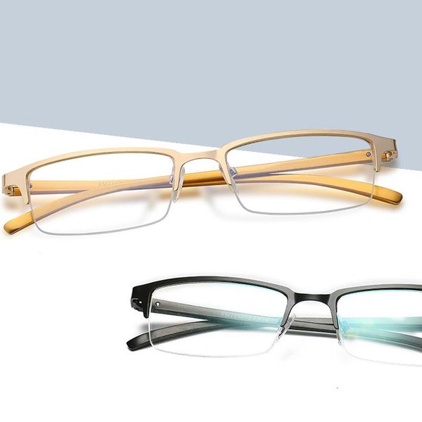 fashion sunglasses frames metal half-frame business men's glasses with blue film flat mirrors computer phone goggles ultra light resin, Black
fashion sunglasses frames metal half-frame business men's glasses with blue film flat mirrors computer phone goggles ultra light resin, Black