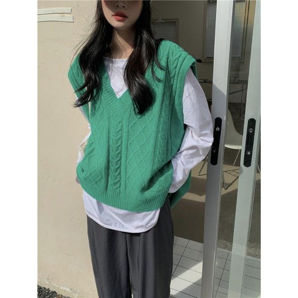 women's sweaters cmaz autumn winter for women korean style thick soft outwear female clothing v-neck vest, White;black
women's sweaters cmaz autumn winter for women korean style thick soft outwear female clothing v-neck vest, White;black