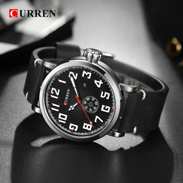 wristwatches male clock curren genuine leather strap men's wristwatch display week date quartz-watch fashion business men watches, Slivery;brown
wristwatches male clock curren genuine leather strap men's wristwatch display week date quartz-watch fashion business men watches, Slivery;brown