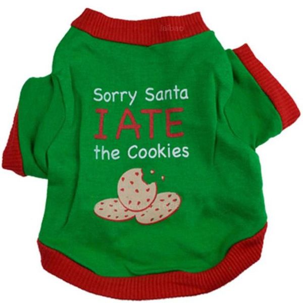dog apparel 1pcs xs/s/m/l christmas puppy clothes cotton cookies interlock green seal pet shirt printed #0805
dog apparel 1pcs xs/s/m/l christmas puppy clothes cotton cookies interlock green seal pet shirt printed #0805