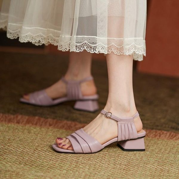sandals female shoes ankle strap summer woman pu leather peep toe pleated folds slingback medium heels big size 40, Black
sandals female shoes ankle strap summer woman pu leather peep toe pleated folds slingback medium heels big size 40, Black