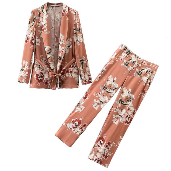female printed kimono suit, jacket leg-length and pants, put together pieces wild spring self-cultivation 5zr6, Gray
female printed kimono suit, jacket leg-length and pants, put together pieces wild spring self-cultivation 5zr6, Gray