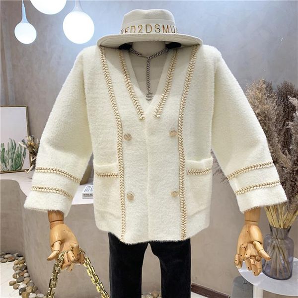 women's knits & tees niche design clothing 2021 autumn winter temperament fashion mohair coat sweater loose knit cardigan, White
women's knits & tees niche design clothing 2021 autumn winter temperament fashion mohair coat sweater loose knit cardigan, White