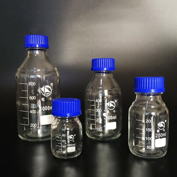 lab supplies glass blue transparent reagent bottle 100/250/500/1000ml screw mouth scale sampling silk
lab supplies glass blue transparent reagent bottle 100/250/500/1000ml screw mouth scale sampling silk