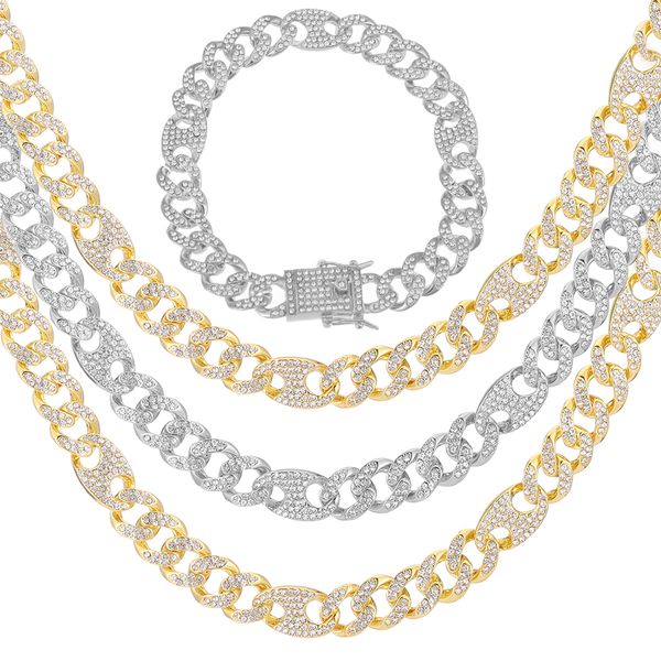 2PCSRhinestone Iced Out Cuban Link Necklace Chain Men Miami Curb Cuban Chain Bling Rapper Necklace Bracelet for Men HipHop Jewelry
2PCSRhinestone Iced Out Cuban Link Necklace Chain Men Miami Curb Cuban Chain Bling Rapper Necklace Bracelet for Men HipHop Jewelry