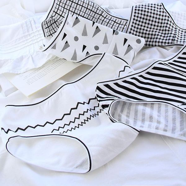 black white series geometric triangle striped plaid womens panties cotton simple comfortable mid-waist underwear women, Black;pink
black white series geometric triangle striped plaid womens panties cotton simple comfortable mid-waist underwear women, Black;pink