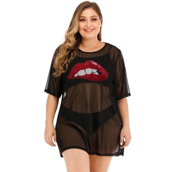 4xl plus size mesh tshirts t-shirts big lips printed tee shirt women patchwork transparent ladies summer beachwear 30, White
4xl plus size mesh tshirts t-shirts big lips printed tee shirt women patchwork transparent ladies summer beachwear 30, White