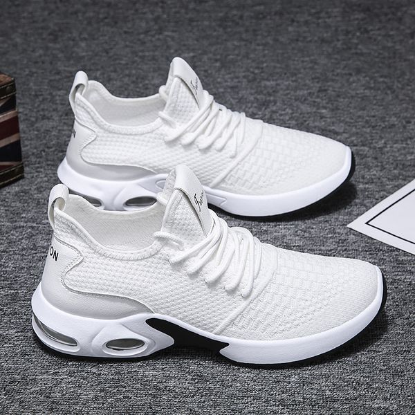 2021 spring and summer air cushion fashion korean version flying woven sports casual sho men's running, Black 
2021 spring and summer air cushion fashion korean version flying woven sports casual sho men's running, Black