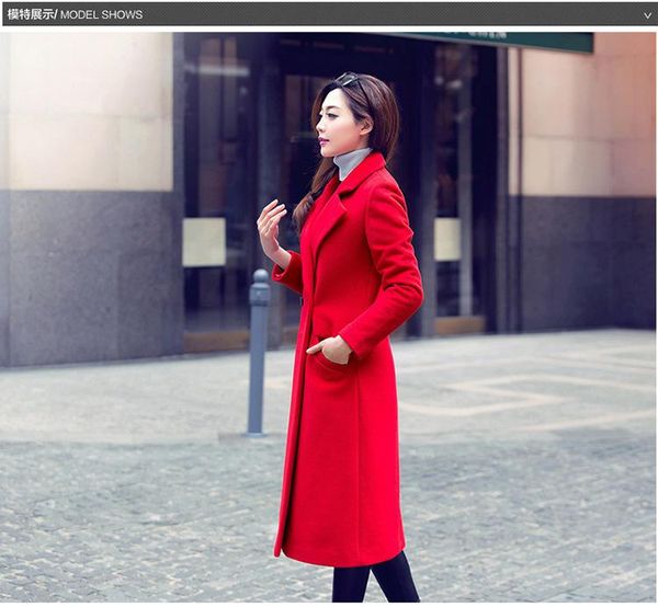 women's wool & blends office lady slim long coat for women single breasted and jacket turn-down collar clothes 2021, Black
women's wool & blends office lady slim long coat for women single breasted and jacket turn-down collar clothes 2021, Black