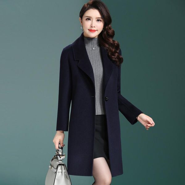 women's wool & blends coat female autumn winter coats 2021 double-side women jacket overcoat chaquetas para mujer 928-67, Black
women's wool & blends coat female autumn winter coats 2021 double-side women jacket overcoat chaquetas para mujer 928-67, Black