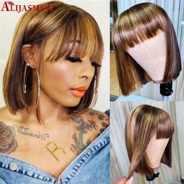 lace wigs 180 density bob brown honey blonde highlight wig human hair brazilian 99j short for women with bangs, Black;brown
lace wigs 180 density bob brown honey blonde highlight wig human hair brazilian 99j short for women with bangs, Black;brown